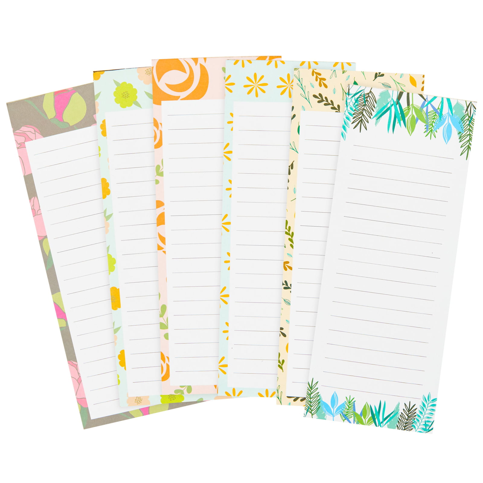 Magnetic Blue Stripes Birds Flowers Floral Notepad Grocery List Pad Shopping 