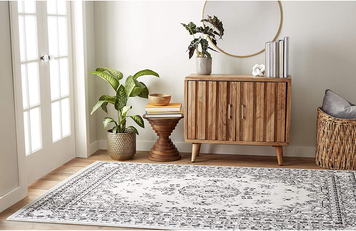 Rugs Gray Oriental 2x3 Area Rug Traditional Persian Bordered Mat Carpet Rugs - Actual Size 1'9" x 2'11"