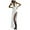 White, variant on IROINNID Maxi Dress for Women Formal Fall Dress Solid Colored Tint Dress Hollow Out Back Cutout Dress,Black