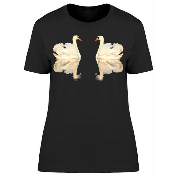 A Couple Of Swans And Reflection T-Shirt Women -Image by Shutterstock, Female 3X-Large