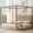 Beige + King, variant on QueenSize Upholstered Canopy Platform Bed with Headboard & Metal Frame,Beige