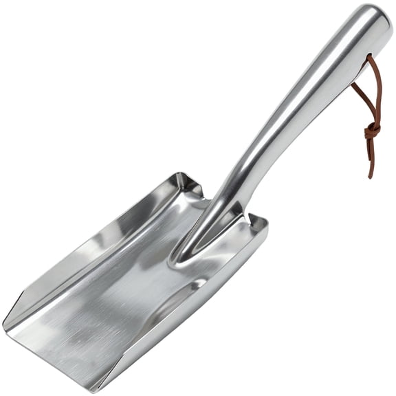 Small Ash Shovel, Stainless Steel Garden Hand Trowel & Charcoal Scoop for Fireplace, BBQ Grill, Fire Pit, Gardening, Planting, Digging and Weeding