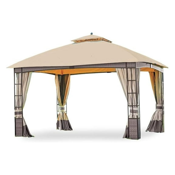 Lakewood Gazebo Replacement Canopy - RipLock 350 - 158x132" Beige Top Cover - L-GZ1165ST, A111007300 - Water Resistant, UPF 50 