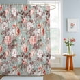 thumbnail image 4 of Shower Curtains for Bathroom, Pink Green Spring Floral Waterproof Fabric Shower Curtain, Vintage Botanical Summer Decorative Bathroom Curtain for Bathtub, 36"x72", No Hooks Included, 4 of 9
