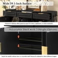 thumbnail image 3 of Jopath 59.1" Farmhouse Sideboard with 3 Drawers and 4 Doors, Multi-Functional Storage Buffet with Adjustable Shelf and Open Storage Compartments for Dining Room Living Room Entryway Black, 3 of 9