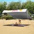 thumbnail image 6 of Portable Beach Tent Sun Shelter With Ground Pegs Water And Wind Resistant Sun Shade Canopy Angle Adjustable Flower Clip Art, 6 of 7
