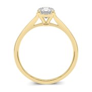 14K Yellow Gold Oval Lab Grown Diamond Cathedral Solitaire Engagement Ring - 1 Carat (Ring Size: 4.5)