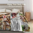thumbnail image 4 of Custom Blanket with Photos Text, Personalized Picture Blankets, 10 Photos Collage, Customized Merry Christmas Throw Blanket for Family, Dad, Mom, Kids, Gifts for Birthday Christmas, 5 Sizes, 4 of 6