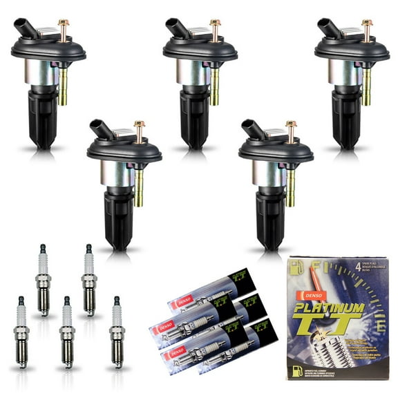 Set of 5 ISA Ignition Coils and 5 Denso Spark Plugs Compatible with 2006-2012 Chevrolet Colorado Trailblaizer UF303