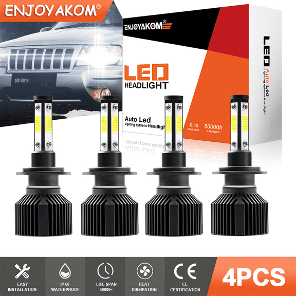 4pcs For Mazda 3 2004-2009 H7 LED Headlight Bulbs Kit High/Low Beam 6000K super bright