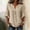 A1_Khaki, variant on Ruffle 3/4 Sleeve V Neck Henley Button Linen Tunic Shirts Lightweight Gauze Blouses Casual Summer Loose Fit Tunic Tops Dressy Casual Work Blouses Plus Size Beach Vacation Outfits Yellow S