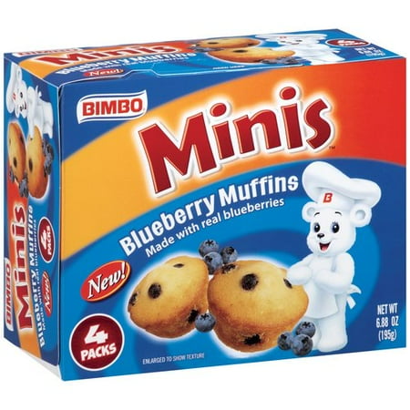 Bimbo Minis Blueberry Muffins, 4 count, 6.88 oz