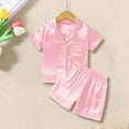 thumbnail image 2 of XXWXYD Toddler Boys Girls 2-Piece Pajama Set Short Sleeve Button Down Shirt and Shorts Sleepwear 𝖫oungewear Comfort Outfit for Summer Playtime, 2 of 9