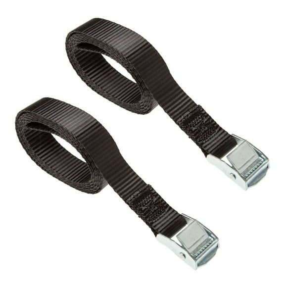 60in Black Motorcycle & Off-Road Bike Carrier Wheel Tie Straps with Gator Clips (pair)
