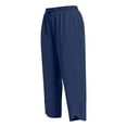 thumbnail image 7 of Vynhevius Womens High Rise Pants Plus Size Wide Leg Smocked Elastic Waistband Casual Relaxed Trousers Solid Color Vacation Bottoms, 7 of 7