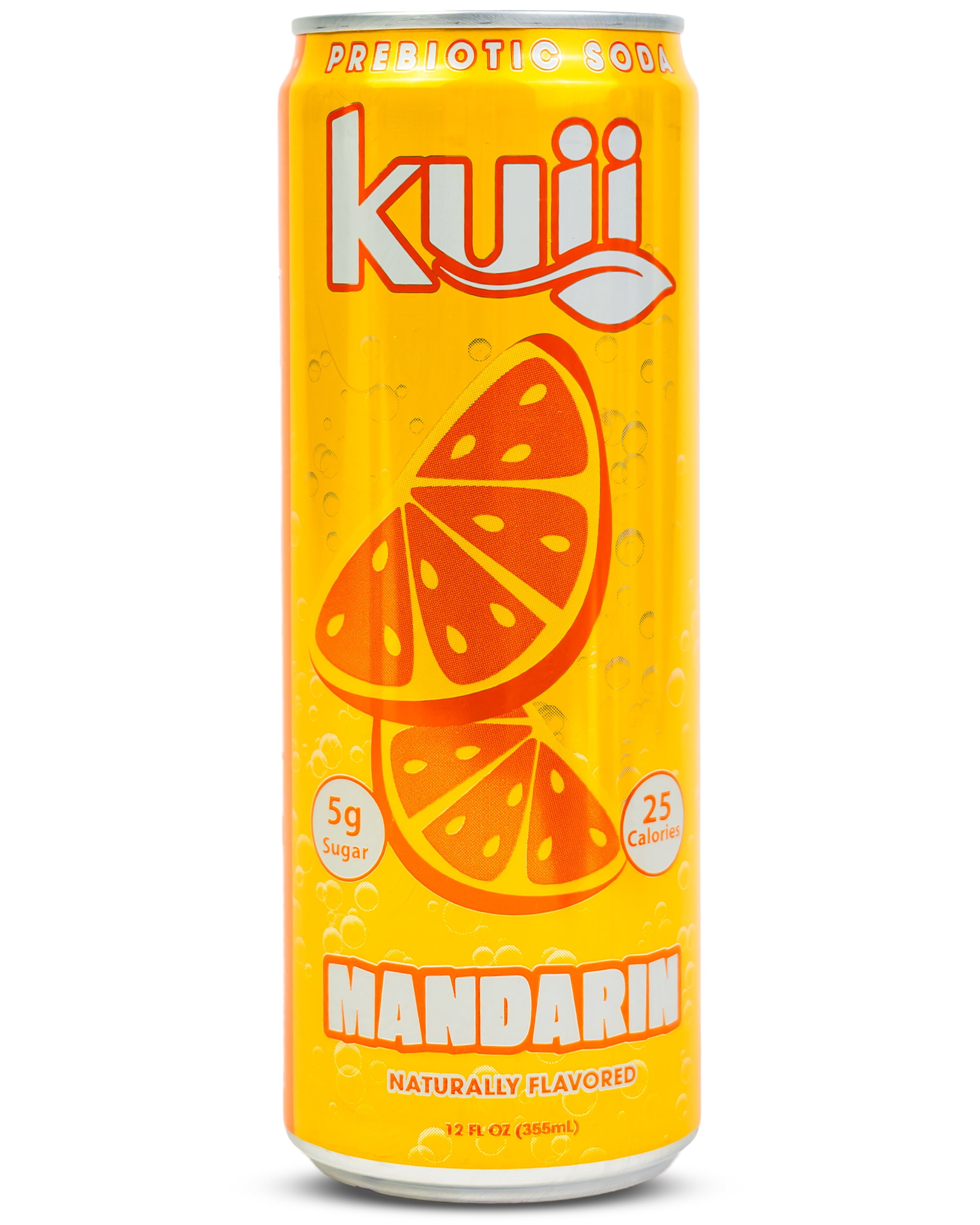 (12 pack) Kuii Prebiotic Soda, 12 fl oz, Single Aluminum Can, Mandarin