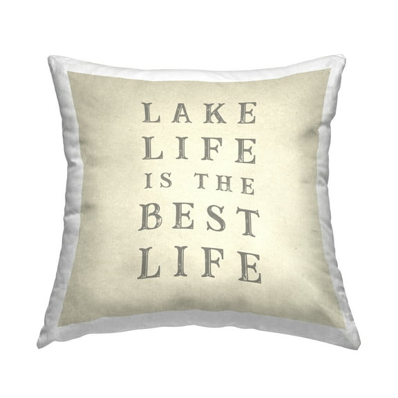 Stupell Industries Lake Life is Best Decorative Printed Throw Pillow, 18 x 18