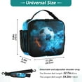 thumbnail image 2 of ALAZA Soccer Ball with Fire Lunch Box Insulated Lunch Bag Cooler Tote with Shoulder Strap, 2 of 7