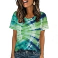 thumbnail image 2 of Otvok Womens and Mens Funny Tops Gradient Printed Casual Sports Round Neck Vintage Short Sleeve Blouse, 2 of 6