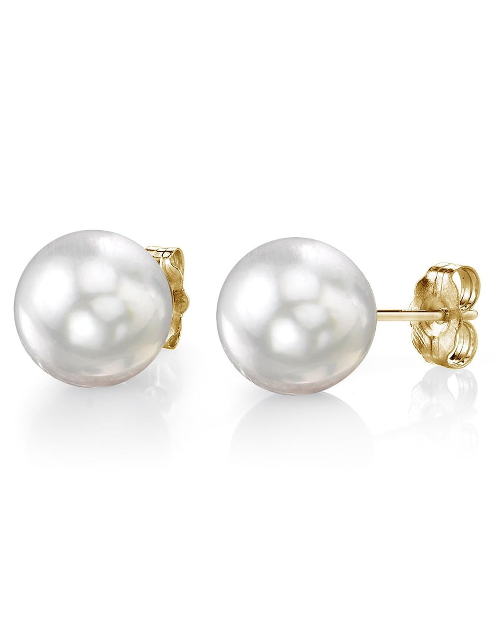 4 sets of white natural AAA 9-10mm South Seas pearl earrings with 14 k ...