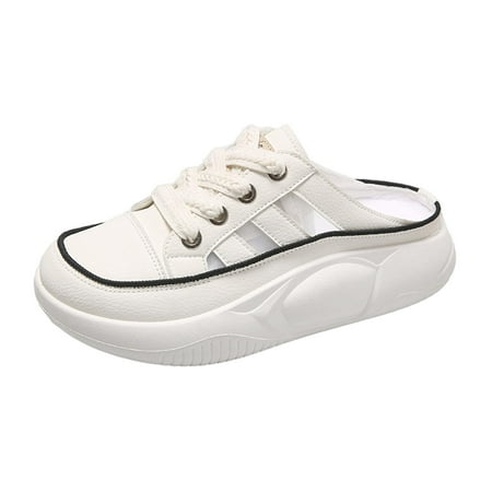 

Half Slippers Anti Slip White Women Sandals for Outdoor Hiking Dress 37