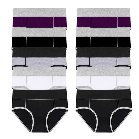 ATOYSOY Women s Shapewear Control Briefs Seamless Plus Size Hip Lifting Cotton Panties  10 Pack Underpants Multipack Clearance Solid Panty Classic Briefs Comfy Stretchy Black XXL