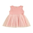 thumbnail image 1 of Bébé bébé Filles Maille Tutu Robe Sans Manches Imprimé Tulle Ourlet Robe de Princesse Parti Violet 3-4 Ans, 1 of 7