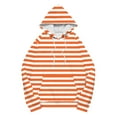 thumbnail image 5 of YOIAVAIOY Women Striped Sweatshirts Oversized Drawstring Pullover Hoodies Lightweight Fashion Causal Hoodie with Kangaroo Pocket Orange XXL, 5 of 6