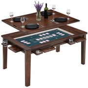 Avocahom Solid Wood Board Game Table for 4–6 with Removable Top, 54 x 31 Gaming Surface, Game Mat, 6 Cup Holders & Hobby Tray – Convertible Gaming and Dining Table for D&D , Card Game and Puzzle