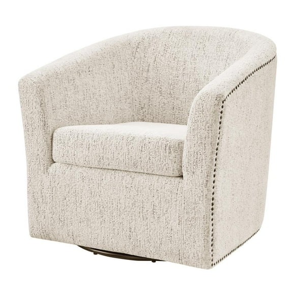 New Pacific Direct Ernest Fabric Swivel Accent Arm Chair in Concord Cream