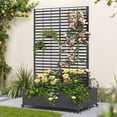 thumbnail image 5 of UPHYB Dual Metal Planter Box with Trellis, 73"x47"x31" Raised Garden Bed with Wheels and Drainage Holes, Planter with Trellis for Garden, Balcony & Patio, Black, 5 of 7