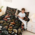 thumbnail image 3 of Homewish Bohemian Botanical Mushroom Queen Sheets,Vintage Daisy Flowers Queen Sheet Sets,4pcs,1 Flat Sheet, 1 Fitted Sheet and 2 Pillowcases, 3 of 6