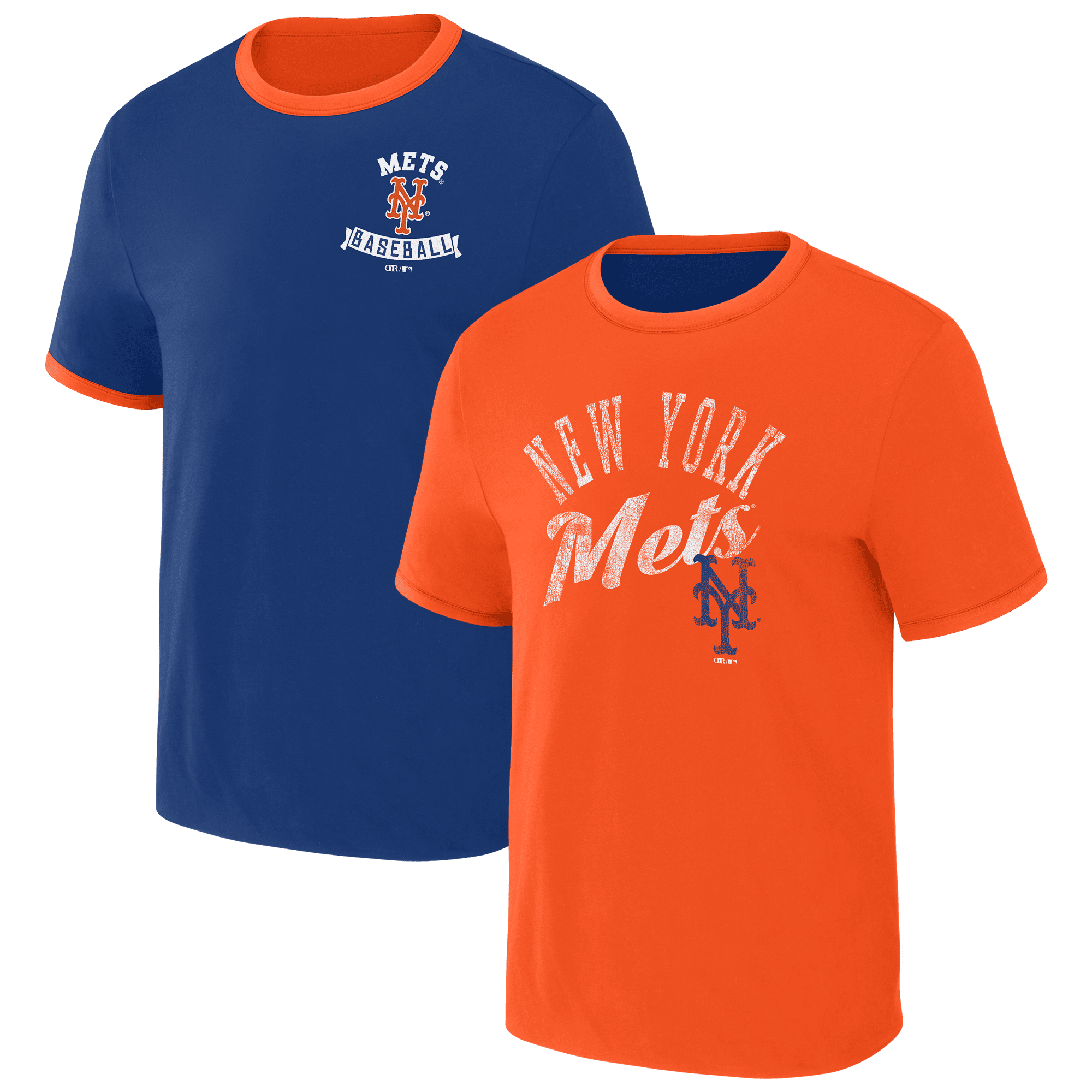 Men's Darius Rucker Collection by Fanatics Royal/Orange New York Mets Two-Way Ringer Reversible T-Shirt