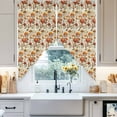 thumbnail image 6 of Swag Curtains Valances for Windows, Fall Mushroom Short Kitchen Window Curtains Over Sink, Retro Autumn Leaves Cafe Curtains Panel Set Of 2,Rod Pocket, 36 Inches Length, 6 of 8