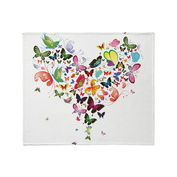 CafePress - Heart Of Butterflies Throw Blanket - Soft Fleece Throw Blanket, 50"x60" for All Ages