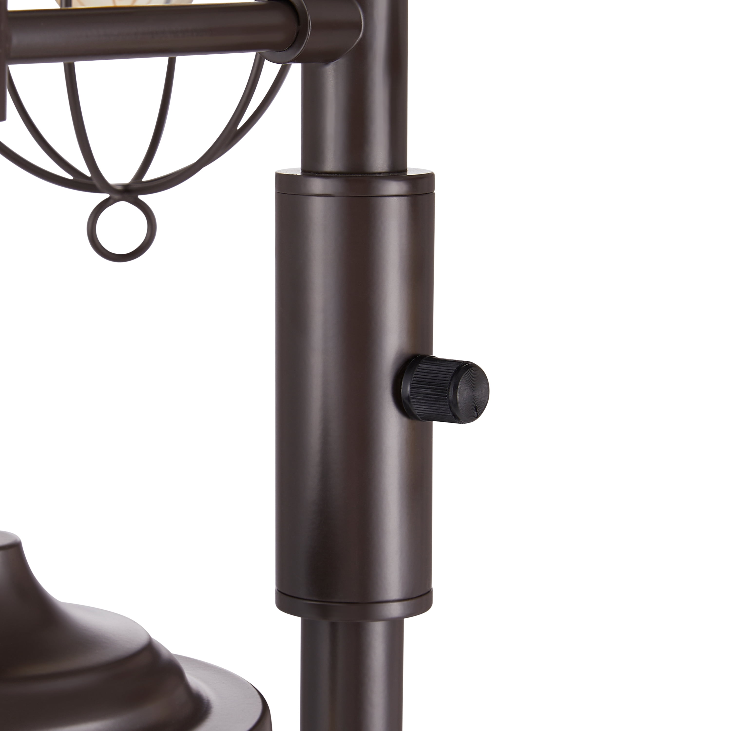 KAWOTI 64.75'' Industrial Bronze 3-Light Lantern Floor Lamp with  Metal Cage Shades, Bulbs Included