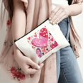 thumbnail image 4 of Pratyus Tote Bag Pink Love Cosmetic Bag with Hearts Dots Travel Essentials for Women Friends - Stylish Ladies Accessories and Traveling Stuff White, 4 of 6