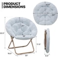 thumbnail image 3 of Round Folding Faux Fur Saucer Chair,Moon Chair for Bedroom Living Room Dorm Garden Courtyard Foldable Metal Frame Oversized Large Comfy Furry Padded Soft Lazy Cozy Lounge Chair for Adults,Light Blue, 3 of 8