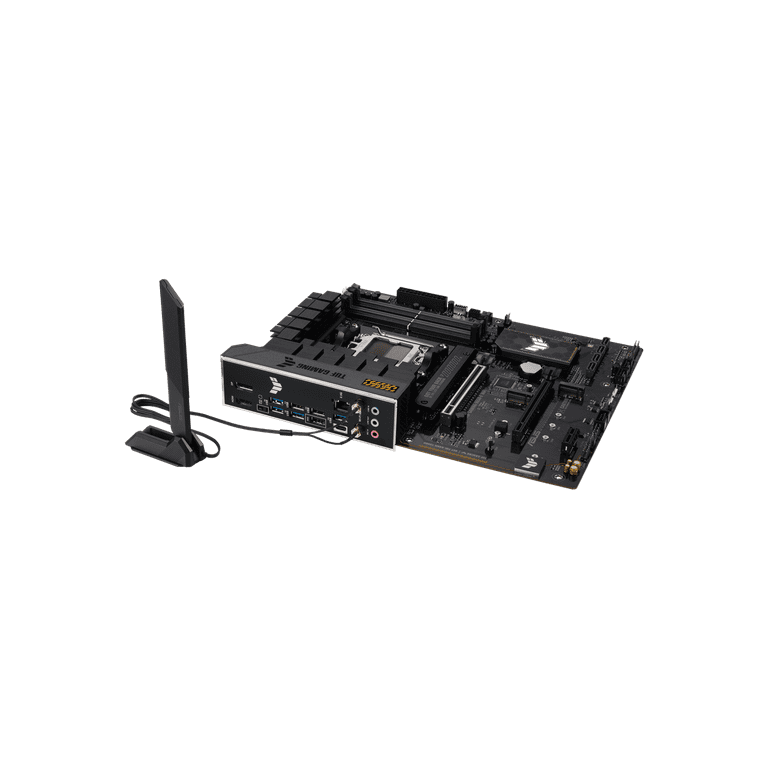 ASUS TUF GAMING B650-E WIFI AMD B650 AM5 ATX motherboard, DDR5, 8+2 teamed power stages, PCIe 5.0, a PCIe 5.0 M.2 slot, Realtek 2.5 Gb Ethernet, Wi-Fi 6E, HDMI, DisplayPort, front USB ASUS TUF GAMING B650-E WIFI AMD B650 AM5 ATX motherboard, DDR5, 8+2 teamed power stages, PCIe 5.0, a PCIe 5.0 M.2 slot, Realtek 2.5 Gb Ethernet, Wi-Fi 6E, HDMI, DisplayPort, front USB