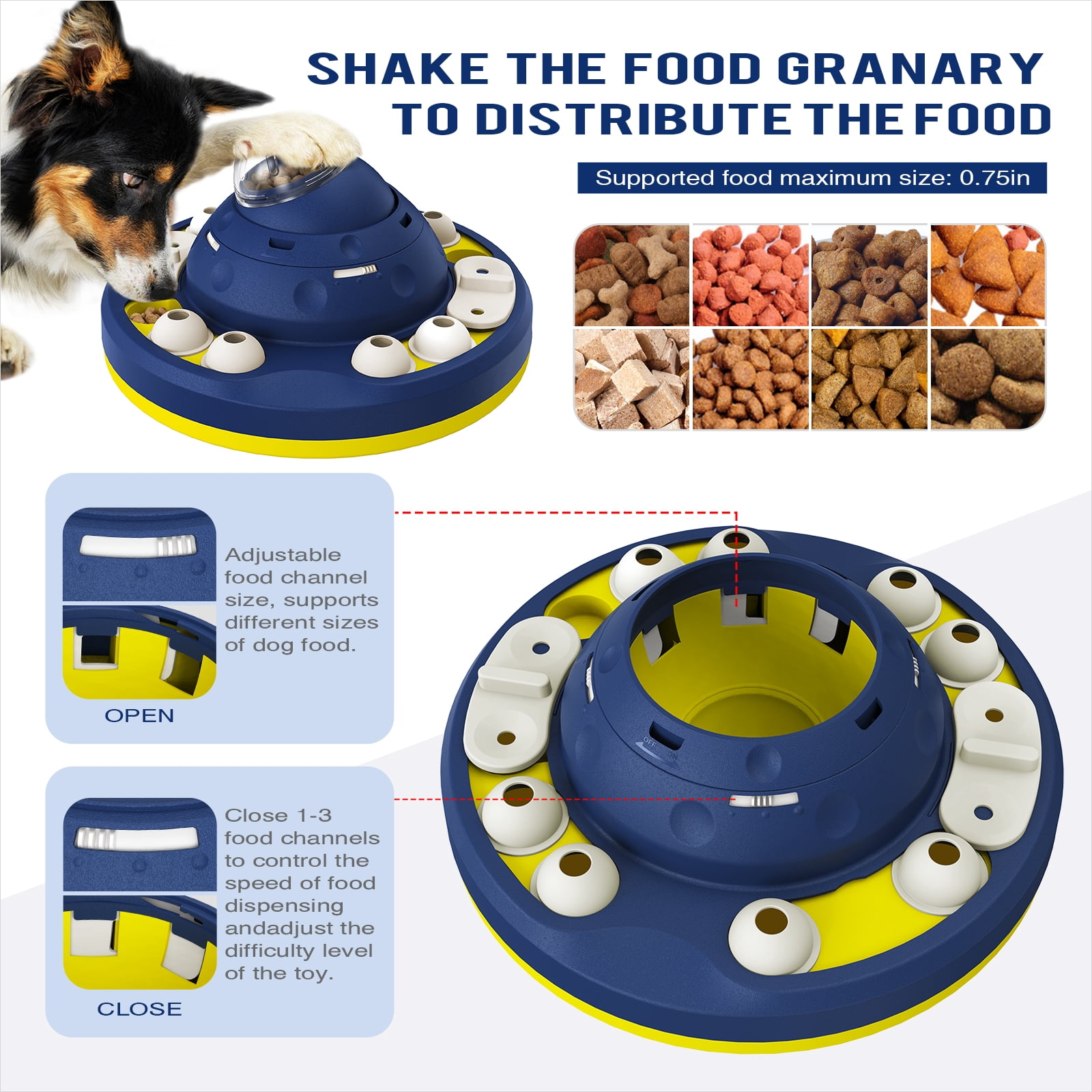 KADTC Dog Puzzle Toy, Large Size, 2 Levels of Step-by-Step Challenge, Shake-to-Release Treat Dispenser, Beginner to Advanced, Slow Feeder & Mental Stimulation for Smart Dogs Enrichment Toys