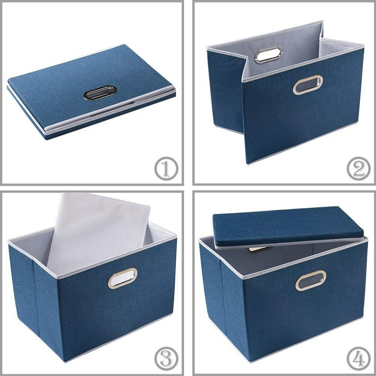 Simplehouseware 3-Pack 12-Inch Clear Window Cube Storage Bin with Lid, Grey