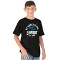 thumbnail image 5 of By Grace Faith Christ Alone Jesus Crewneck T Shirts Boy Girl Teen Brisco Brands S, 5 of 6