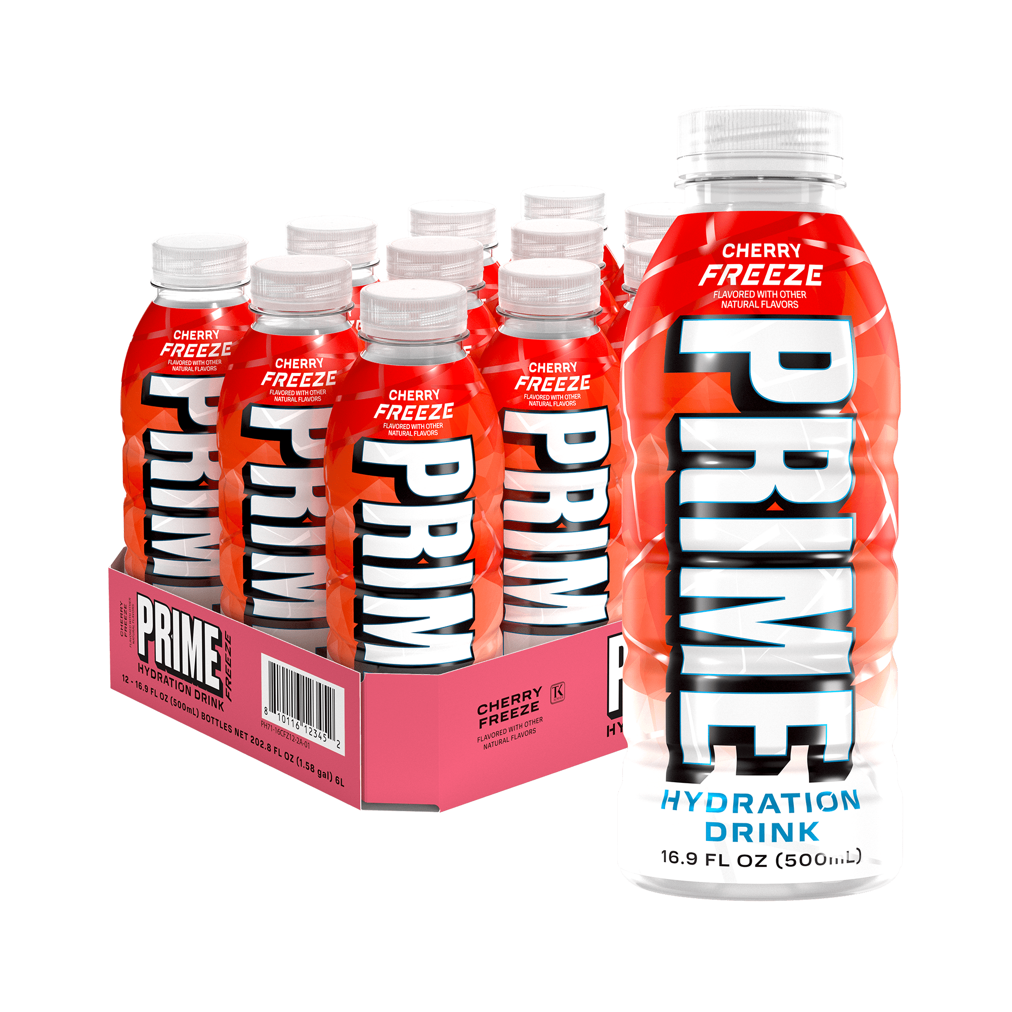 Prime Hydration Sports Drink, Cherry Freeze, 16.9 fl oz, 12 Pack, Bottles
