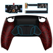 eXtremeRate Textured Red Remap Kit Upgrade Board Back Shell 4 Buttons for PS5 Controller BDM 010/020