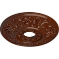 thumbnail image 3 of Ekena Millwork 18"OD x 3 1/2"ID x 1"P Valletta Ceiling Medallion (Fits Canopies up to 3 1/2"), Hand-Painted Burnished Mahogany Crackle, 3 of 6