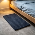 thumbnail image 5 of CuiLiyq Thickened Chenille Bath Mat, 30"x18" Absorbent Non Skid Rug, Soft Floor Pad for Bathroom, Entryway, Bedroom (Blue), 5 of 6