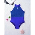thumbnail image 3 of inhzoy Kids Girls Sparkling Sequins Ballet Ballerina Bodysuit RoyalBlueSets 10, 3 of 8