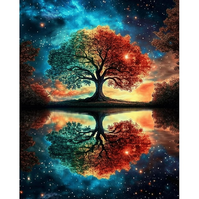 Tree of Life Paint by Numbers Kit for Adults, Tree of Life Paint by Numbers on Canvas Unframed, DIY Oil Painting Perfect for Beginner, Craft, Hobbies and Home Wall Decor(No Frame-16×20 inch)