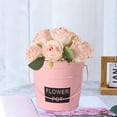 thumbnail image 5 of Set of 4 Galvanized Metal Flower Pots with Handles – Small Rustic Planters for Indoor Outdoor Garden Decor, Vintage Style Mini Vases for Home, Patio, or Balcony, 5 of 5