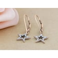 thumbnail image 3 of Dazzlingrock Collection 0.15 Cttw Round White Diamond Star Shape Lever Back Fashion Dangling Earrings For Her,10K Solid Rose Gold, 3 of 5